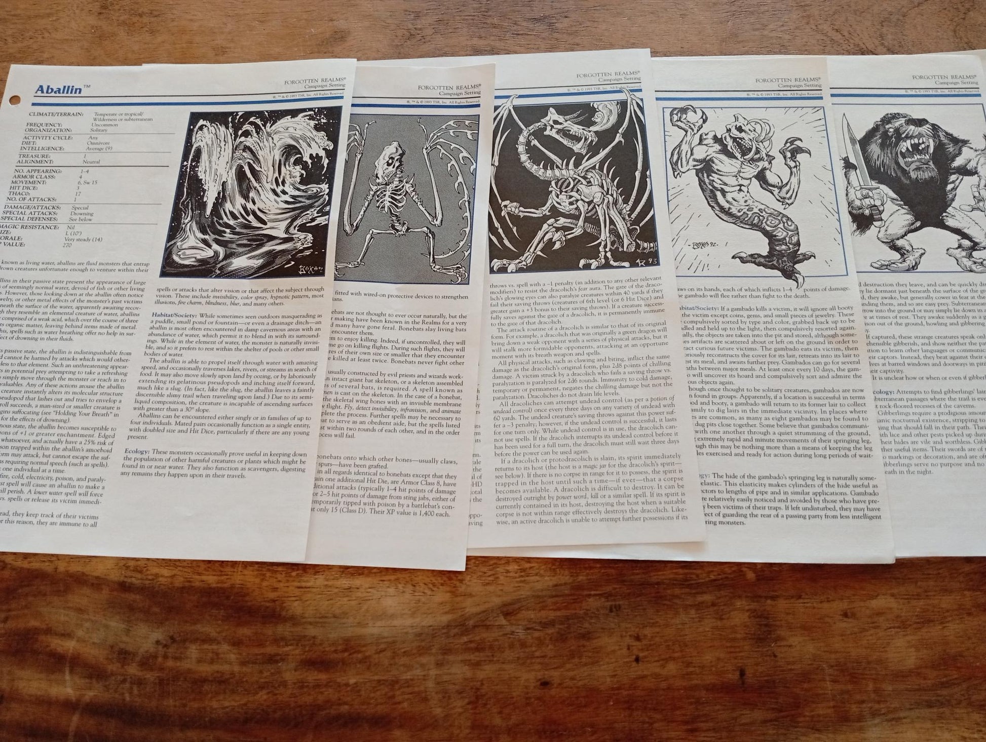 Forgotten Realms Campaign Setting #8 Monstrous Compendium pages TSR 1085 - AllRoleplaying.com