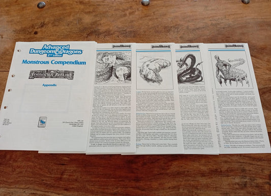 Monstrous Compendium Forgotten Realms Appendix #2 MC11 No Tabs TSR 2125 AD&D 1991 - AllRoleplaying.com