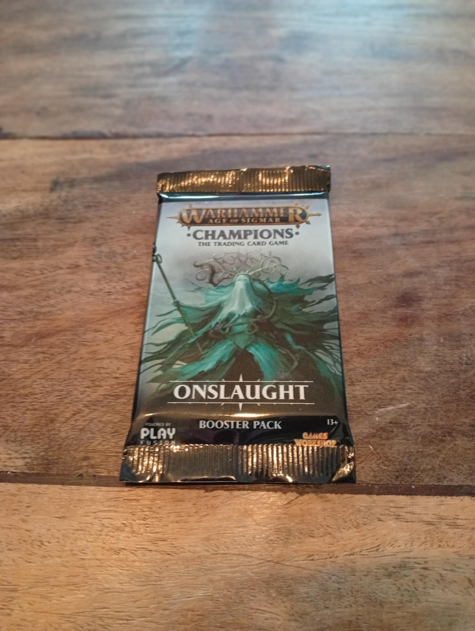 Warhammer Age of Sigmar Champions Onslaught Booster Pack PlayFusion 2018 - AllRoleplaying.com