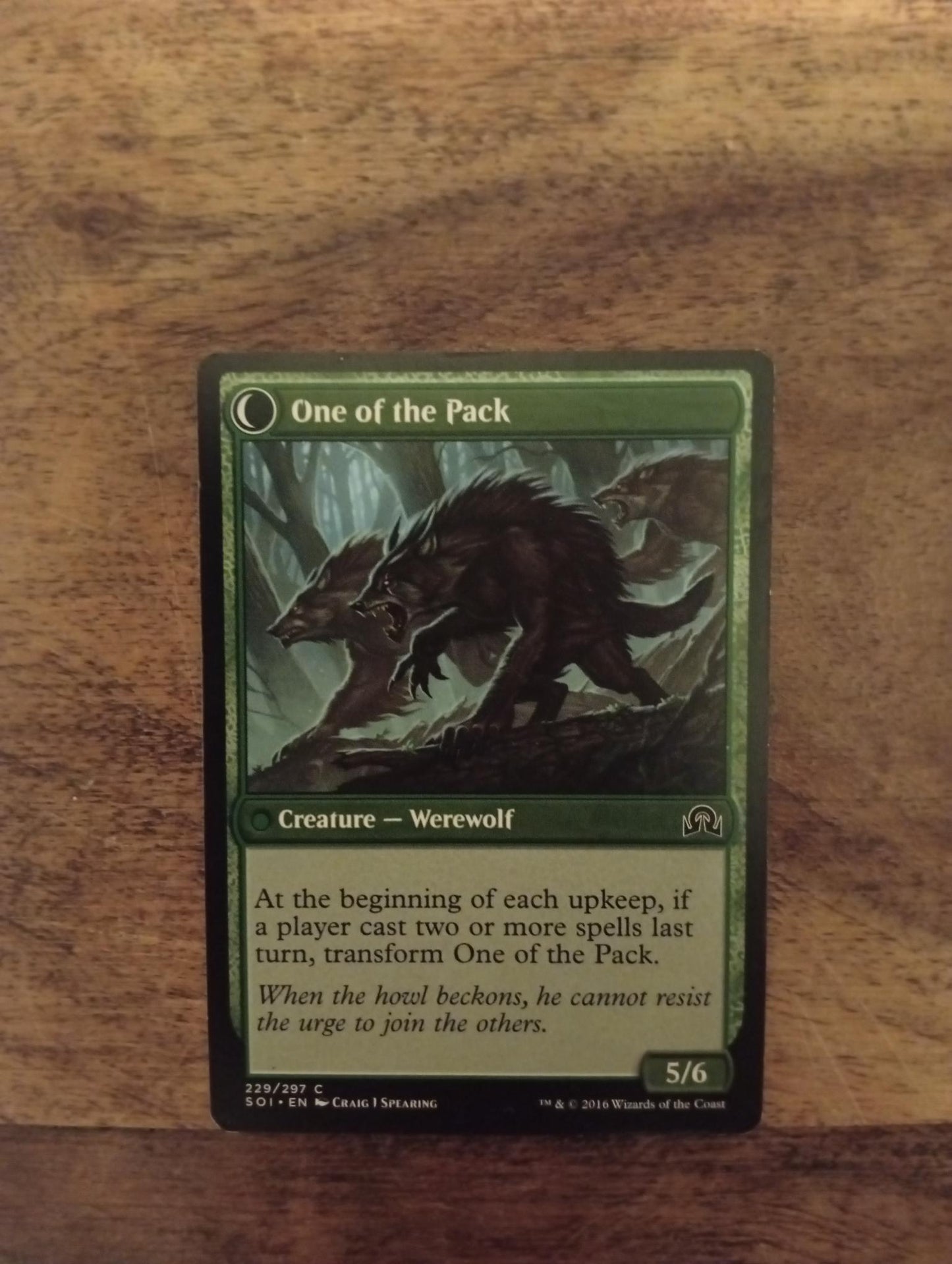 Magic The Gathering Solitary Hunter - One of the Pack 229/297 Shadows over Innistrad