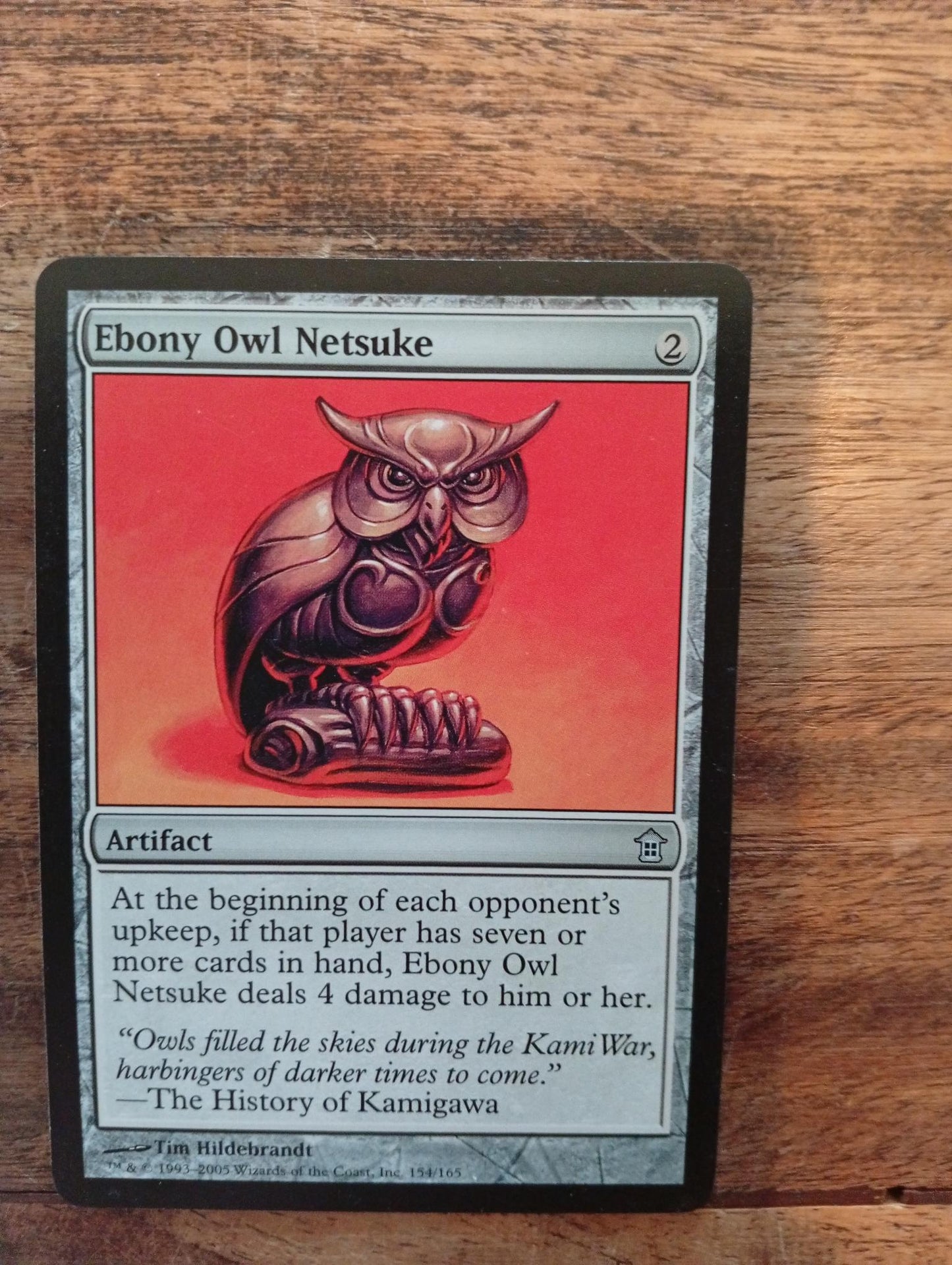 Magic The Gathering Ebony Owl Netsuke 154/165 Saviors of Kamigawa