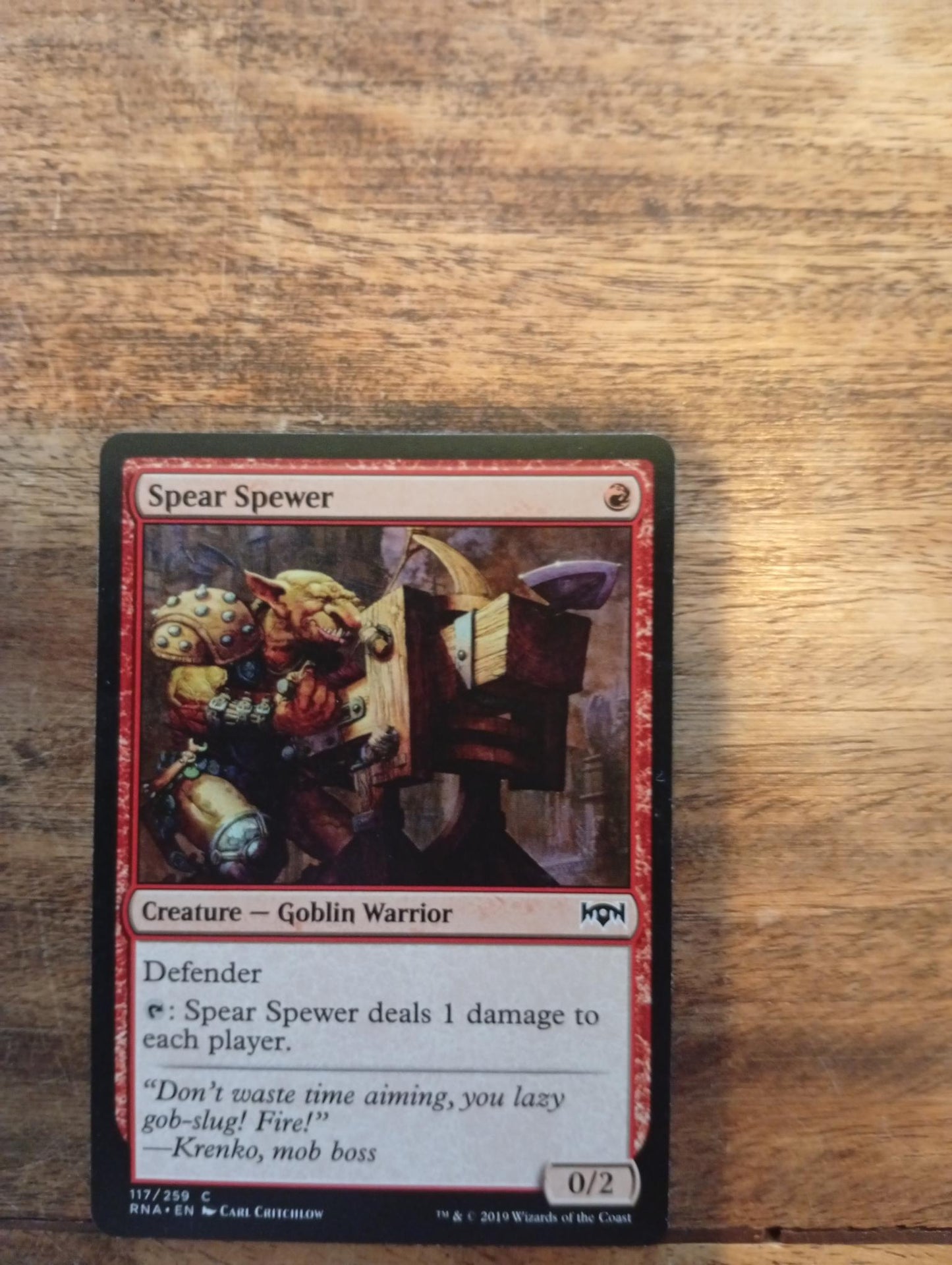 Magic The Gathering Spear Spewer 117/259 Ravnica Allegiance - AllRoleplaying.com