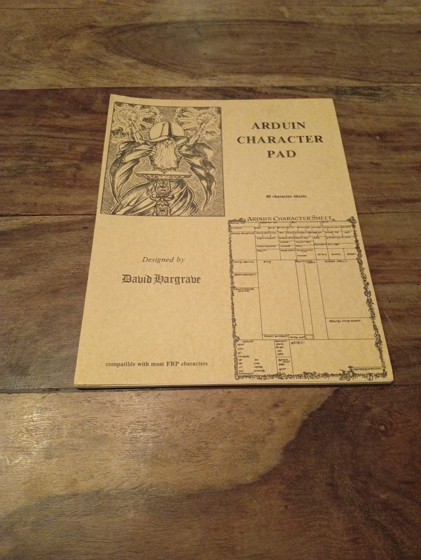 Arduin Character Pad David Hargrave 1980 - AllRoleplaying.com