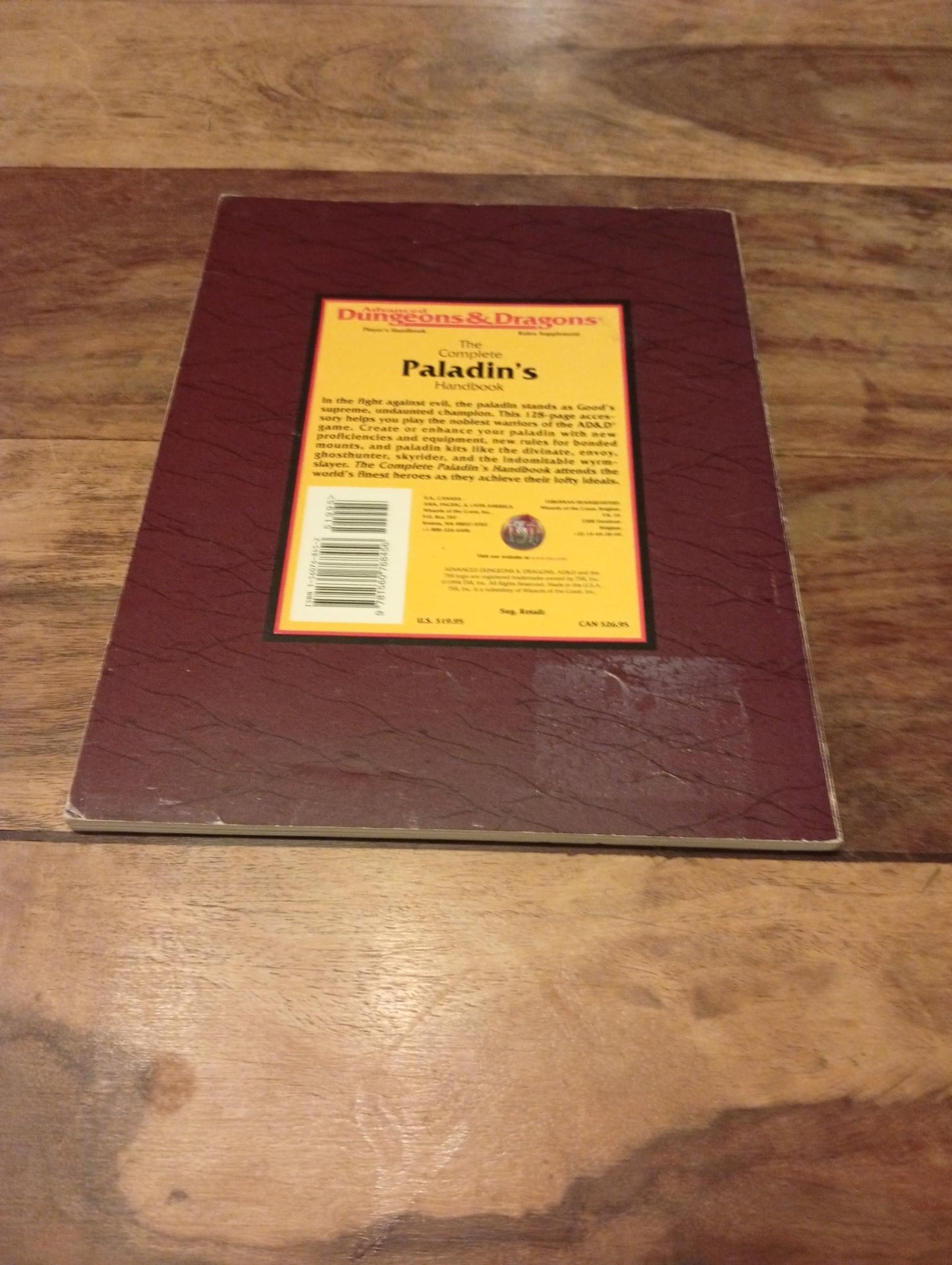 AD&D The Complete Paladin's Handbook TSR 2147 AD&D 1994