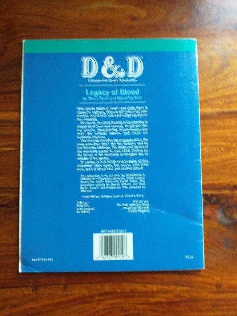 D&D LEGACY OF BLOOD 1st Edition Adventure Module - CM9 - books