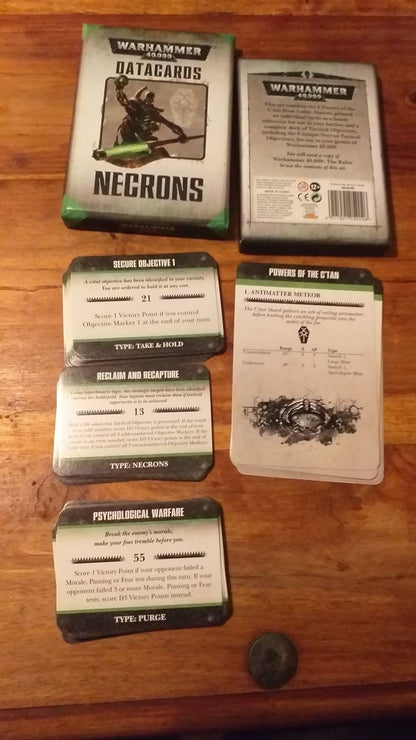 Necrons Datacards Warhammer 40,000 40K 7th  Data Cards Games Workshop 2015