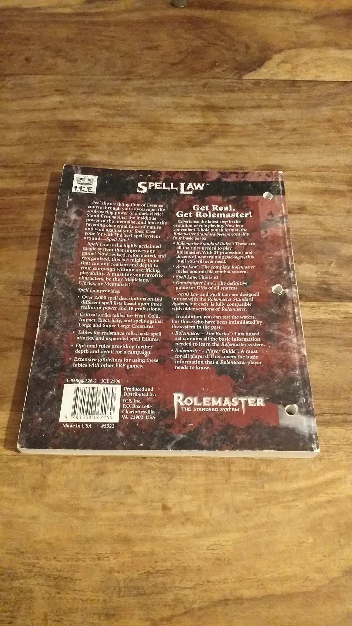 Rolemaster Spell Law 3rd Ed I.C.E.