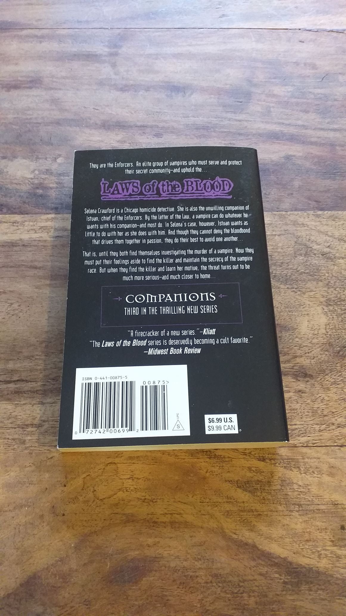 SUSAN SIZEMORE COMPANION Laws of the Blood 2001 1st Ed.