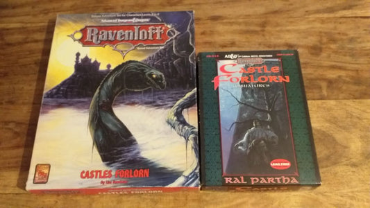 Ravenloft Castles Forlorn AD&D Box and Castles Forlorn Miniatures by Ral Partha Dungeons & Dragons