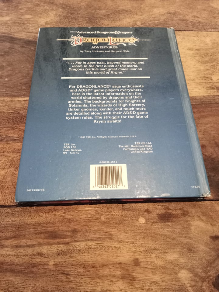 Dragon Lance Adventures AD&D Tracy Hickman Margaret Weis 1987 - AllRoleplaying.com