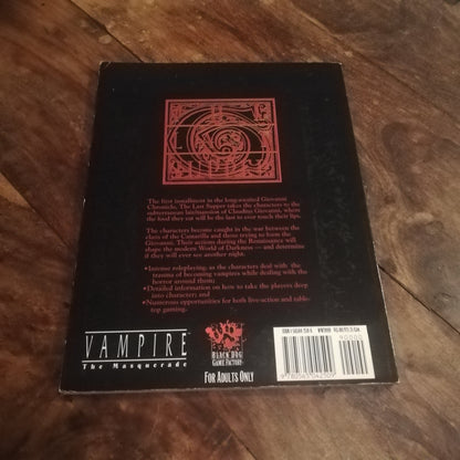 Vampire the Masquerade The Last Supper (1995, TPB) Black Dog Game Factory RPG - AllRoleplaying.com