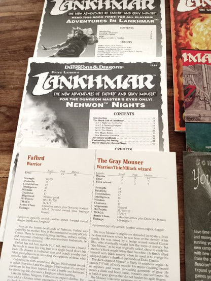 Lankhmar The New Adventures Of Fafhrd & Gray Mouser AD&D Box Set TSR 1144 1996