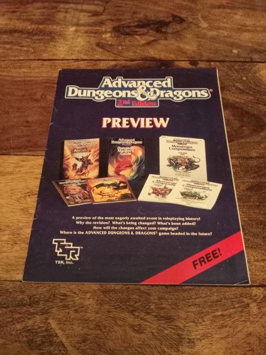 AD&D Preview TSR 1989 AD&D 2nd Ed