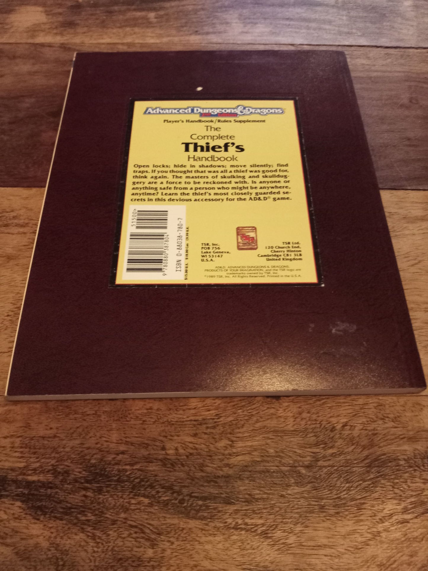 The Complete Thief's Handbook Advanced Dungeons & Dragons TSR AD&D