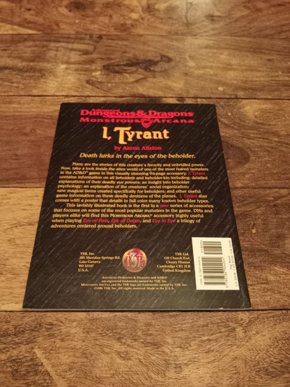 I, Tyrant Monstrous Arcana With Poster AD&D 2nd ed 1996 TSR 9521