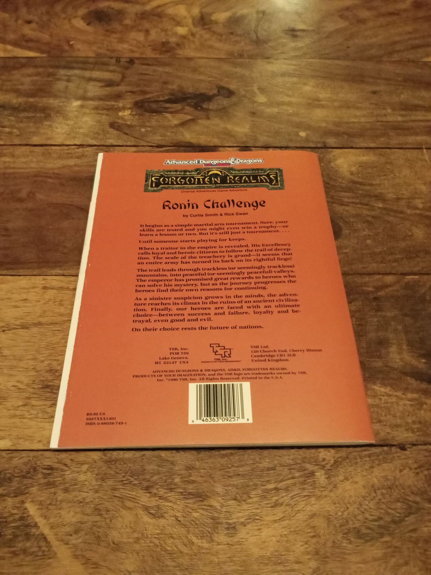 Forgotten Realms Ronin Challenge Oriental Adventures With Maps TSR 9257 AD&D 2nd ed OA6 1990