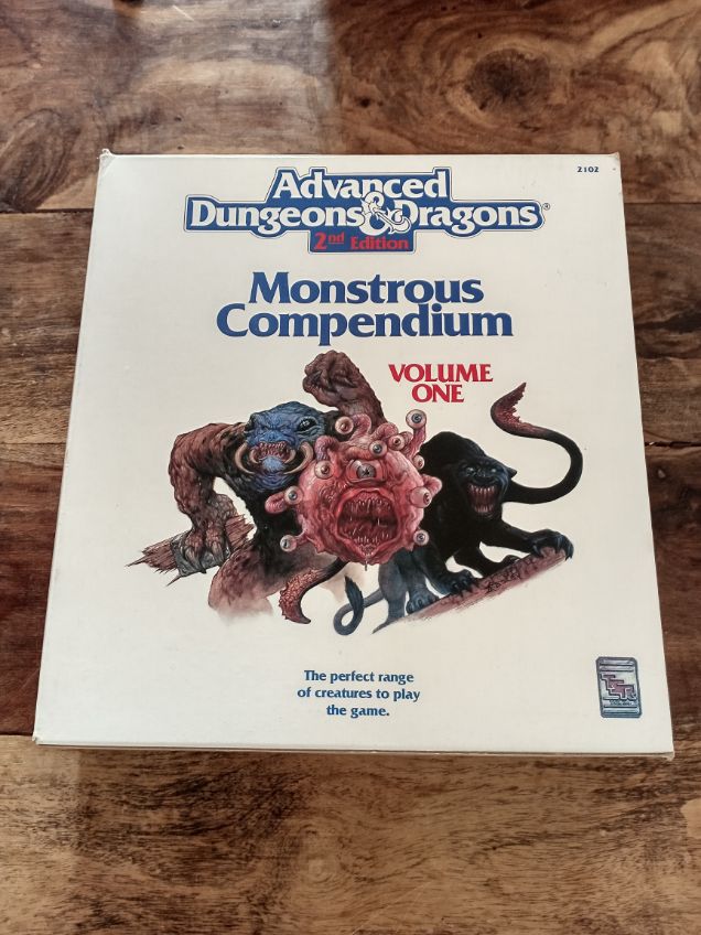 AD&D Monstrous Compendium Volume 1 (2nd Printing) With Box TSR 2102 AD&D 2nd ed MC1 1989