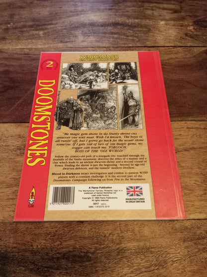 Warhammer Fantasy Roleplay Blood in the Darkness Doomstones Campaign #2 WFRP 1990