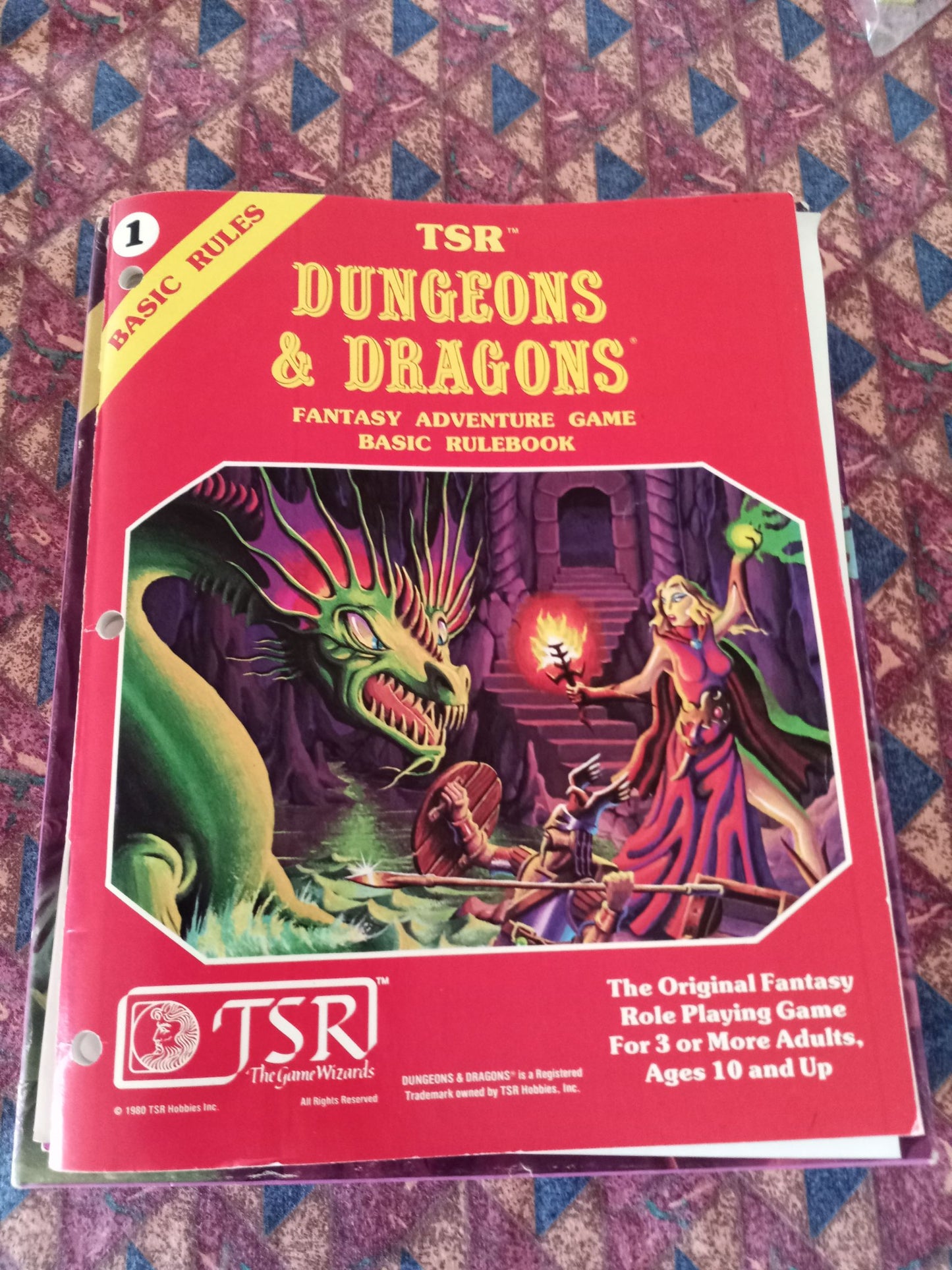 Dungeons & Dragons Basic Rules Box Set 1 Vintage TSR 1011 1980 NEAR MINT