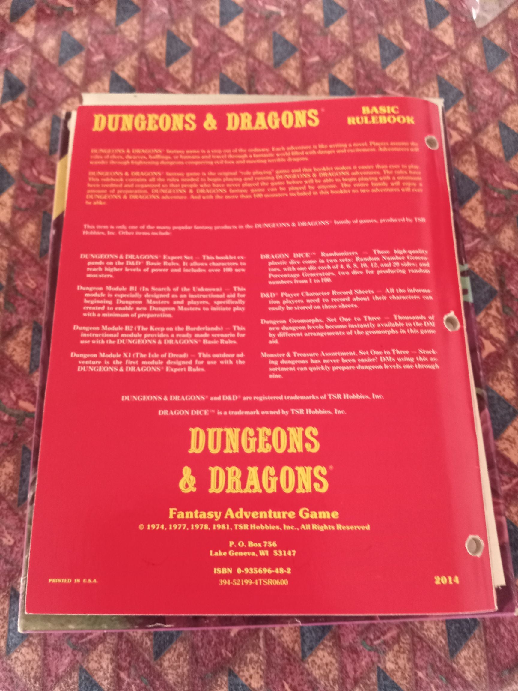 TSR DUNGEONS & cheapest DRAGONS BASIC SET (1011) VTG 1st PRINTING CIRCA1981- W/ B2 MODULE