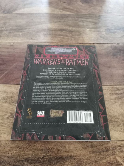 Sword & Sorcery Warrens of the Ratmen Vigil Watch Scarred Lands WW8330 d20 2002