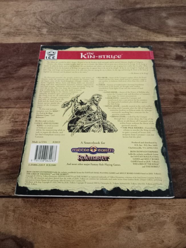 Middle-Earth The Kin-Strife I.C.E. Middle-Earth Role Playing MERP 1995