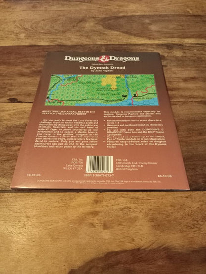 Dungeons & Dragons The Dymrak Dread With Map TSR 9272 1996