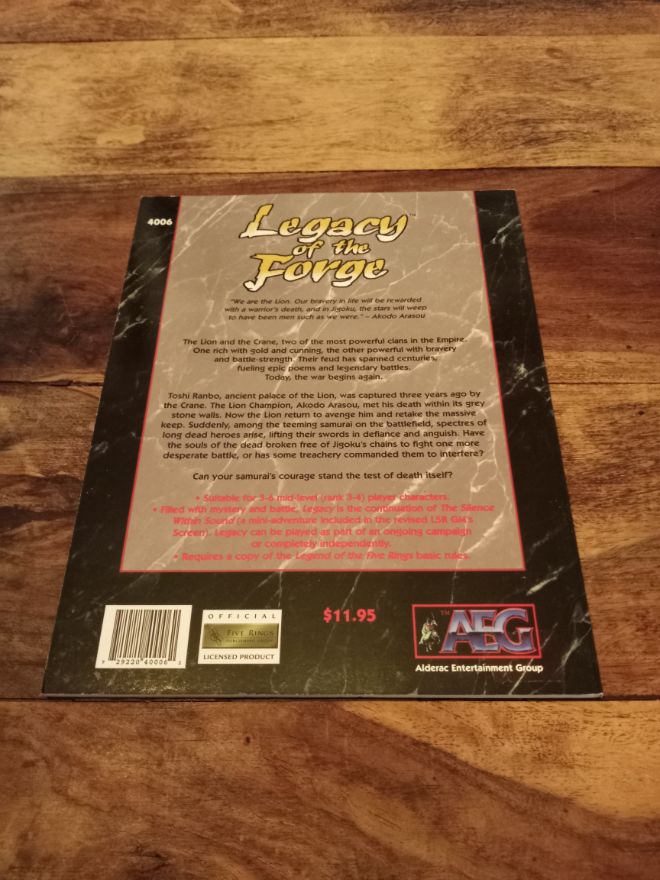 Legend of the Five Rings AEG 4006 Legacy of the Forge 1999