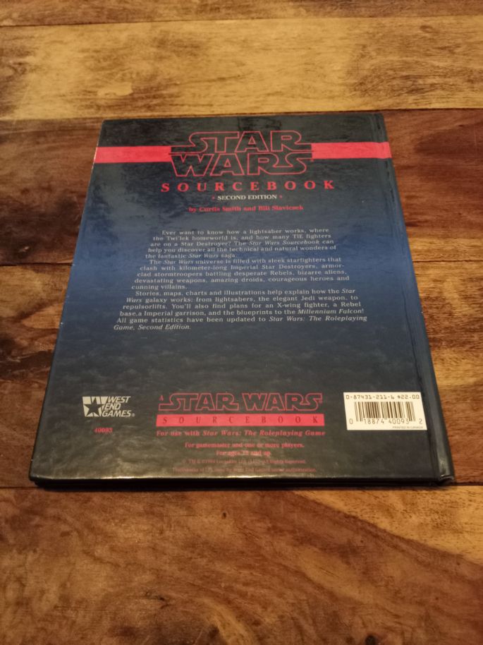 Star Wars Sourcebook 2nd Ed Revised WEG 40093 West End Games 1994