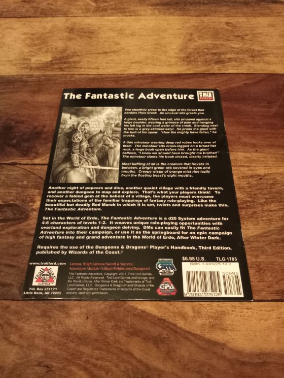 The Fantastic Adventure d20 TLG 1703 Troll Lord Games 2001