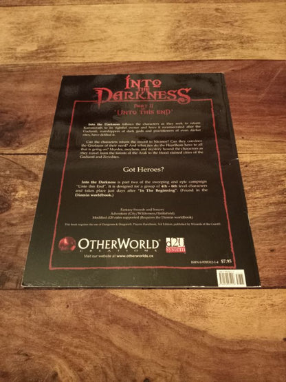 Into the Darkness Unto this End #2 d20 OWC 2001 OtherWorld Creations 2001