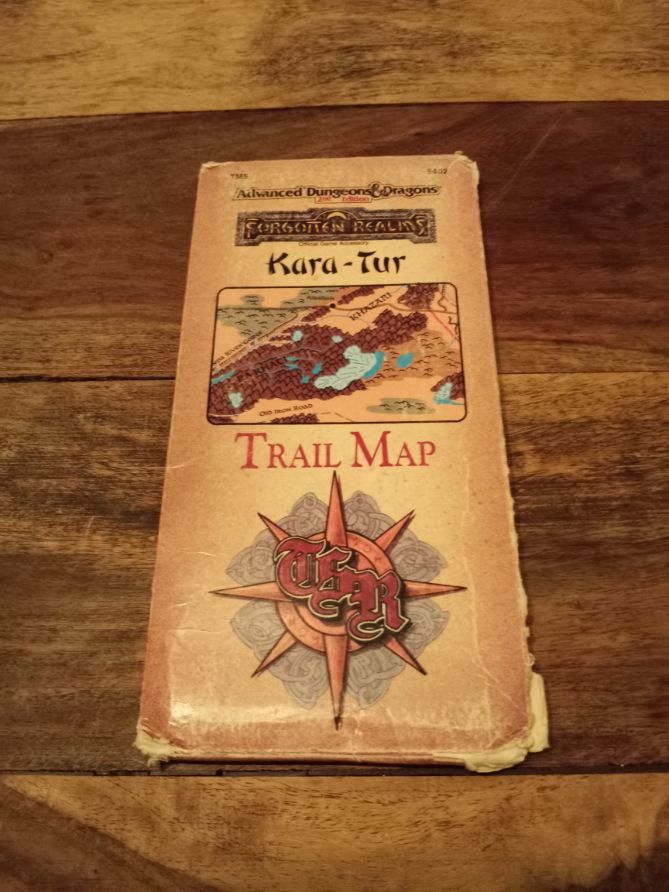 Kara-Tur Trail Map Forgotten Realms AD&D 1989 TSR