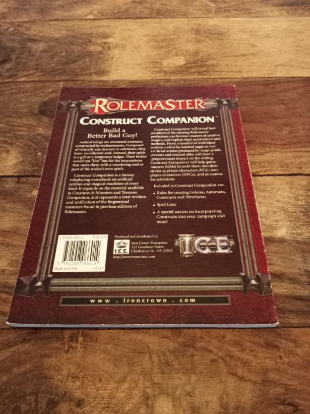 Rolemaster Construct Companion I.C.E. 2003