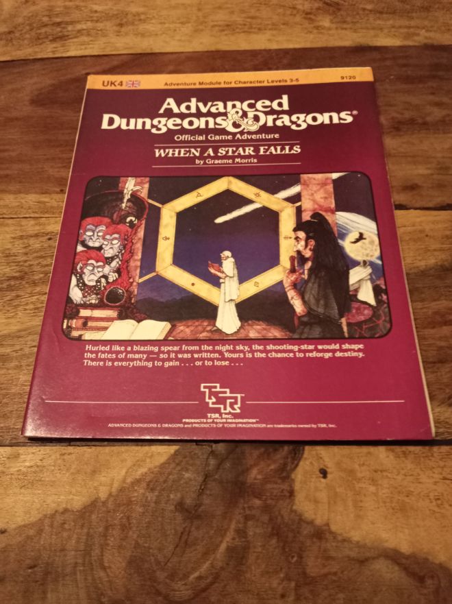 UK4 When a Star Falls Adventure Module UK4 D&D TSR 9120 AD&D 1984