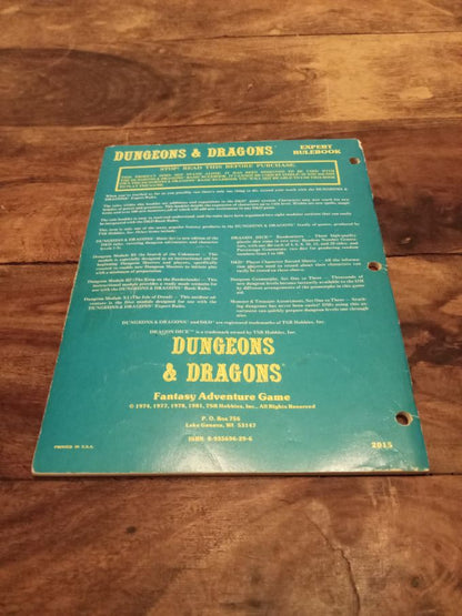 Dungeons & Dragons Expert Rules 1sth Printing Erol Otus Cover TSR 2015 D&D 1980