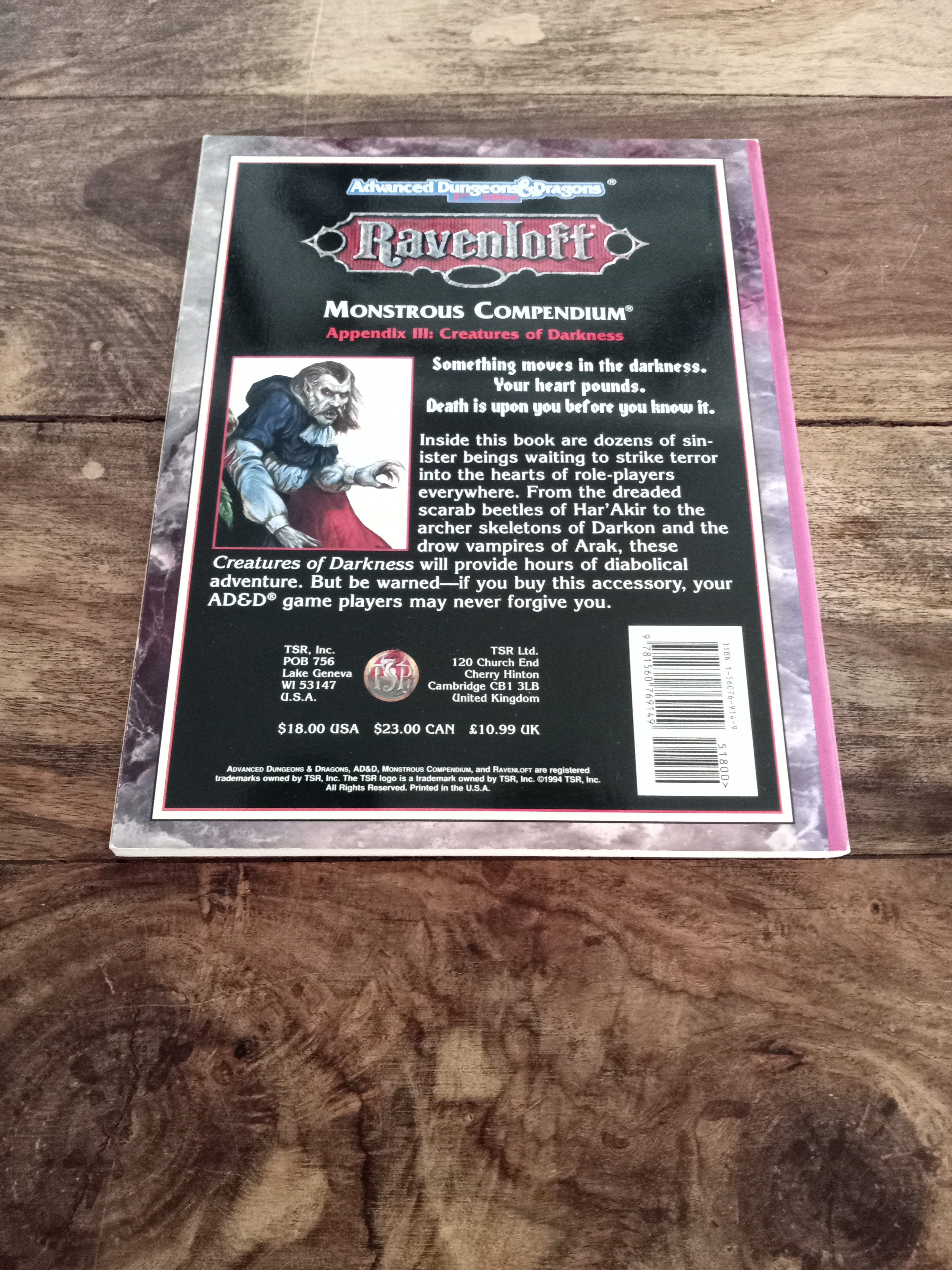 Ravenloft Monstrous Compendium Appendix 3 AD D Creatures of